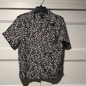 Cynthia Rowley Black and White Leopard Print Pajamas